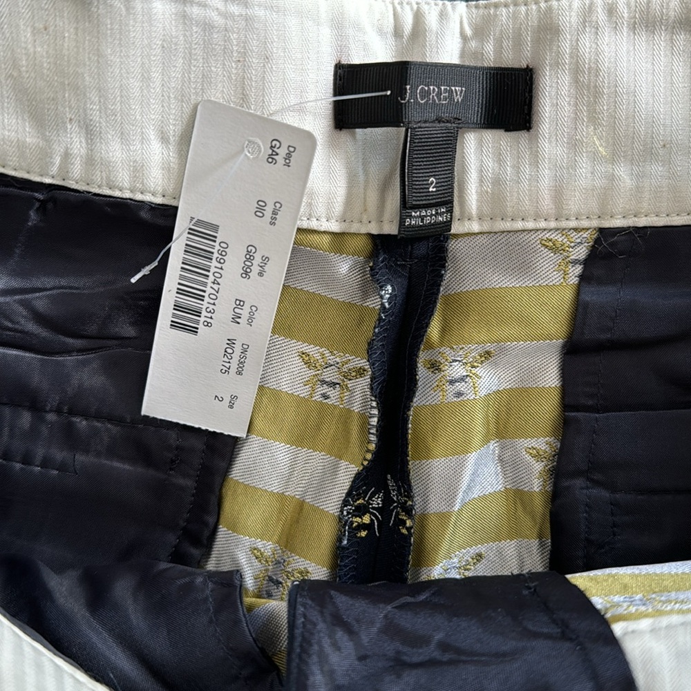 J. Crew Navy Bumble Bee High-Waisted Shorts - Picture 6 of 10